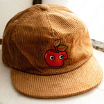 Googly Apple - Corduroy 5 Panel Hat: Cinnamon