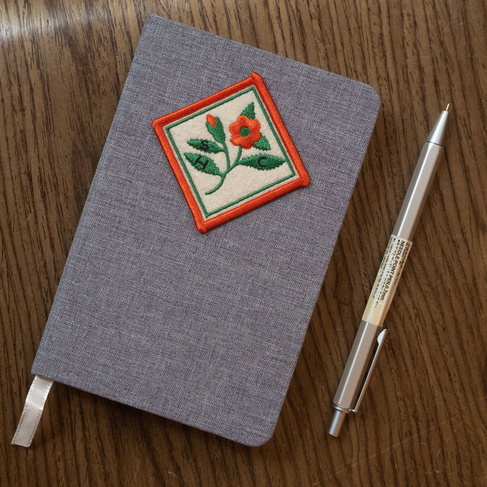 Patched Linen Notebook - SHC Bloom: Grey