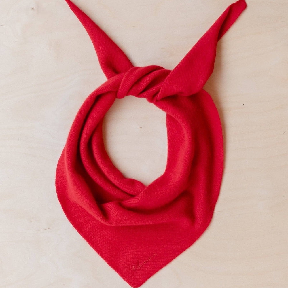 Merino Triangle Scarf in Red