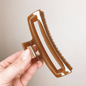 Large Gloss Claw Clip - Caramel