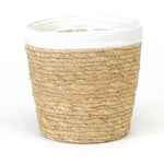 White Rimmed Straw Basket