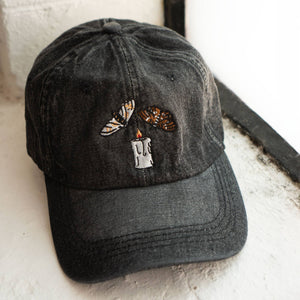 Fatal Attraction Denim Cap: Washed Black Denim