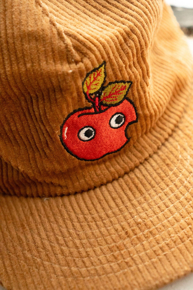 Googly Apple - Corduroy 5 Panel Hat: Cinnamon