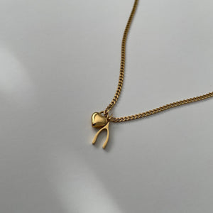 Wishbone Necklace | Gold