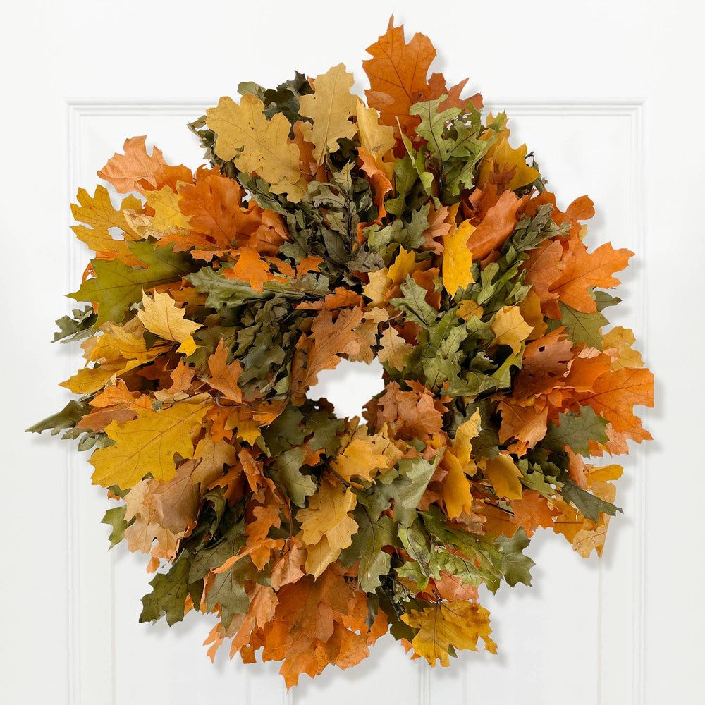 Golden & Green Harvest Oak Leaf Natural Wreath