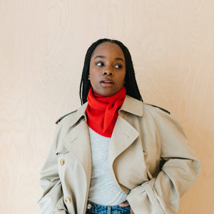Merino Triangle Scarf in Red