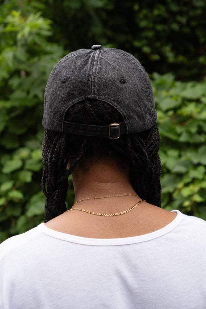 Fatal Attraction Denim Cap: Washed Black Denim