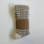 Gingham Waffle Socks -  Cream