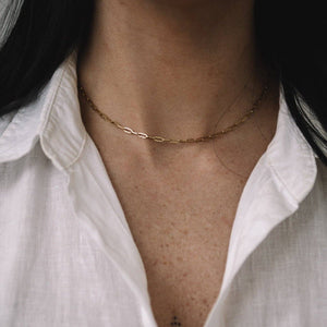 Gold Paperclip Necklace