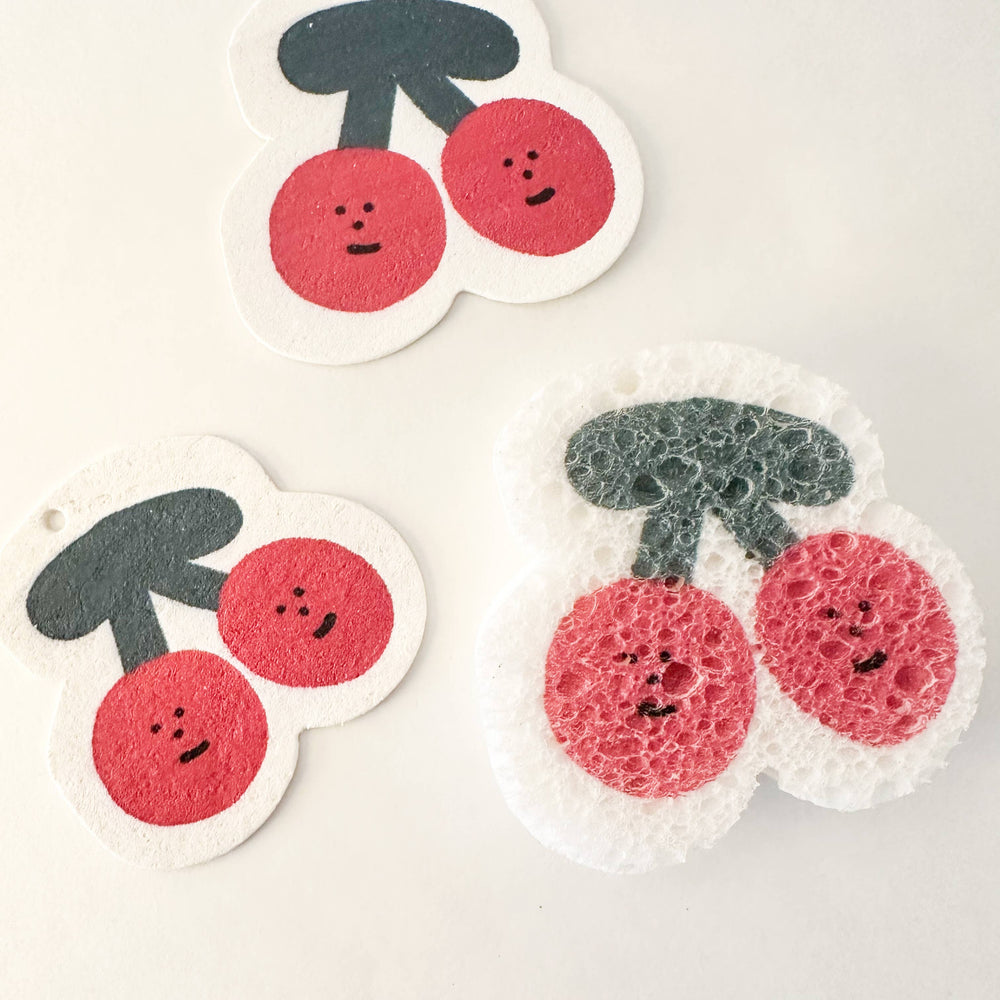 Natural Cellulose Pop up Sponges | Biodegradable: Cherry