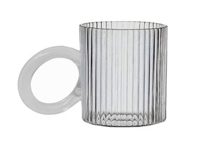 Round Handled Ribbed Mug