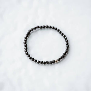 Faceted Black Onyx Gemstone Bracelet