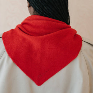Merino Triangle Scarf in Red