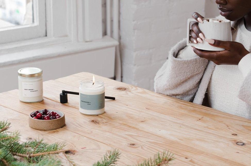 First Snow + Evergreen Soy Wax Candle