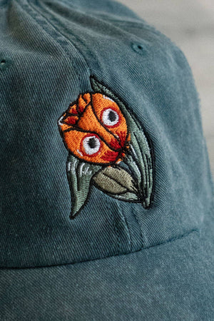 Googly Tulip Dad Hat: Vintage Teal