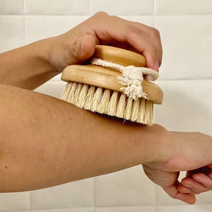 Bamboo Dry Body Brush with Natural Sisal Bristles