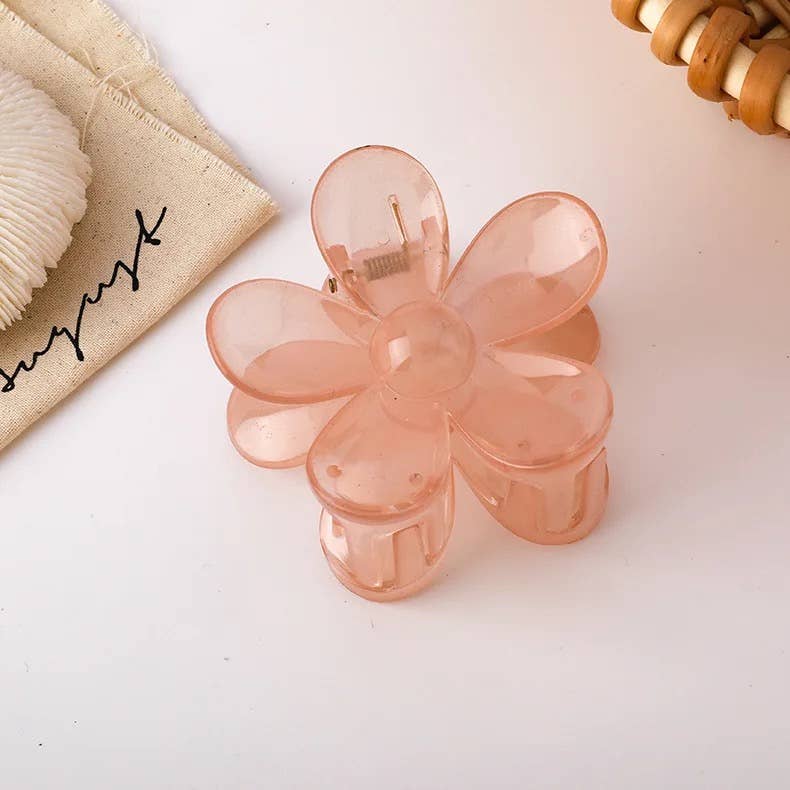 Flower Claw Clip - Pink 