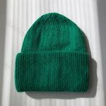 Royal Angora Wool Beanie - Emerald green