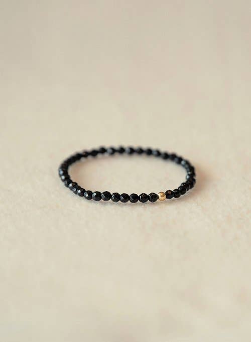 Faceted Black Onyx Gemstone Bracelet