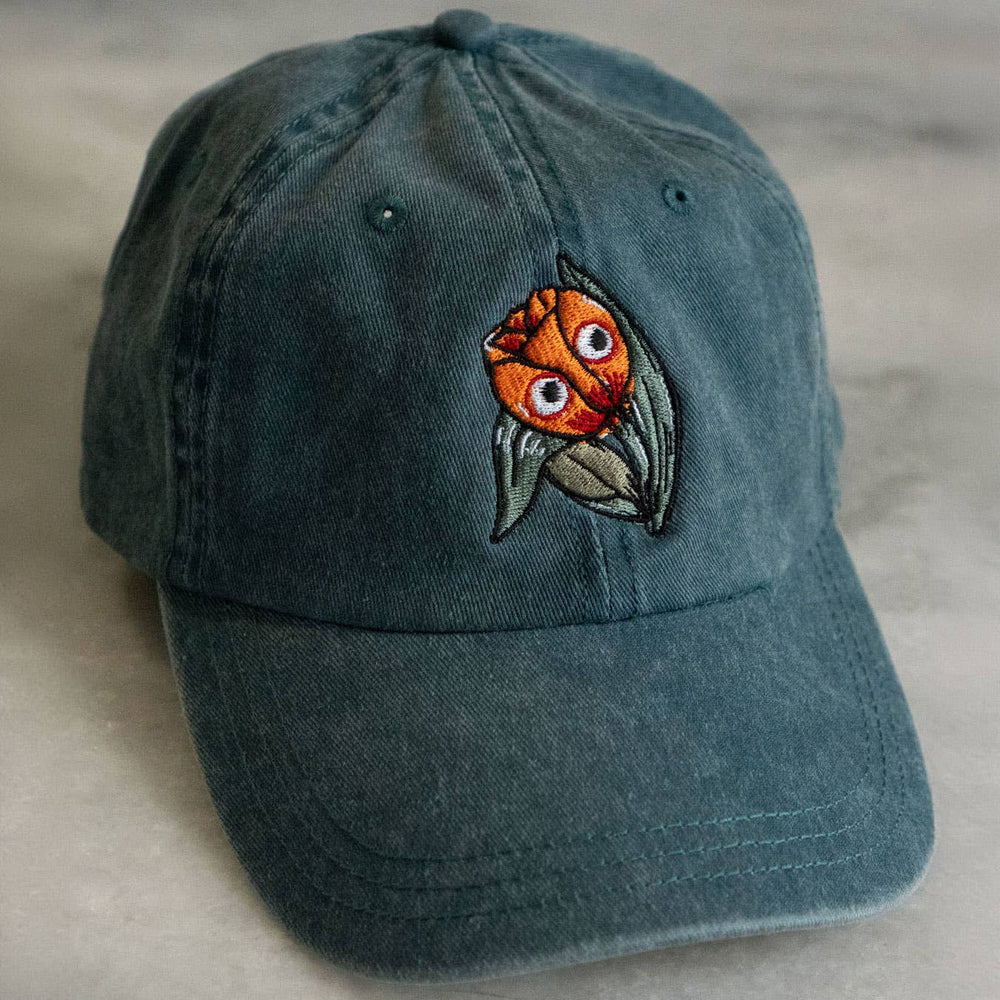 Googly Tulip Dad Hat: Vintage Teal