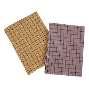 Cotton Check Tea Towels - Set of Two