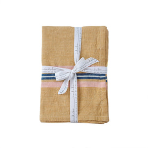 Madeira Stripe Tea Towel Set of 2 | Pink/Ochre