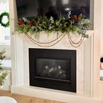 Festive Fireplace Mantle Arrangement - Winter Woods